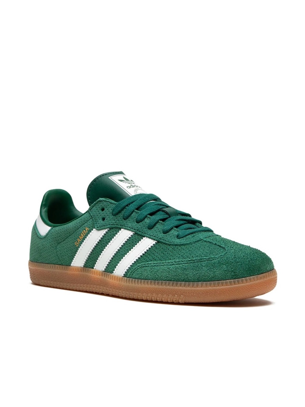 adidas Samba OG “Core Green/Core White/Gum” suede sneaker